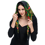 0074363-779-18/ 89*89см ПлатокППсНЕЗНАКОМКА чер.шерсть100%,бахрома-шелк