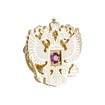 13514 Заколка "Орел" Серебро 925  синтетичес.корунд, эмаль