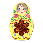 0065116-4,5*7см  МАГНИТ"МАТРЕШКА" разноцветная (янтарная крошка)