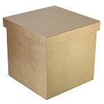 Подарочная упаковка из экокожи бронзово-перламутровая 24х24х24 см