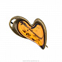 Брошь с янтарной вставкой "Сердце", фотография 1. Интернет-магазин ЛАВКА ПОДАРКОВ