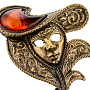 Брошь с янтарем "Венецианская маска", фотография 3. Интернет-магазин ЛАВКА ПОДАРКОВ