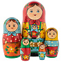Матрешка "Традиционная с куклой" 5 мест, фотография 1. Интернет-магазин ЛАВКА ПОДАРКОВ