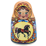 0074428/2,5*3см Керамика НАПЕРСТОК-МАТРЕШКА "ПРОМЫСЛЫ РОССИИ" конь