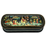 0065078-16*6см Лаковая миниатюра Палех ШКАТУЛКА "Емеля" Кузнецова