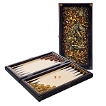 Нарды янтарные "Кони" 46х23 см