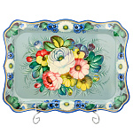 Поднос с авторской росписью "Цветы" 37х27 см