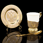 Кофейная пара с позолотой "ФСБ". Златоуст