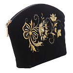 -2000086050010 Сумка бархат Мод 258 Рис 2017 А разм 14*21*3 /бархат черный /4.3.11/ зол