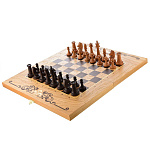 0052707/дуб Нат.дерево ШАХМАТЫ+НАРДЫ+ШАШКИ в комплекте дуб 45ДСК 3В1