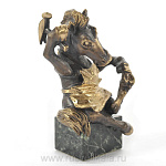 0015600 Бронза Статуэтка "Подкова на счастье"Змеевик (4.212)