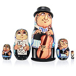 0068559-5м  МАТРЕШКА  "Еврейская семейка"  выс. 11см