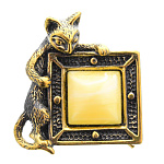 0045162/1785.4 Брошь Кот на картине (белый)