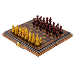 Шахматы складные с янтарными фигурами 30х28 см