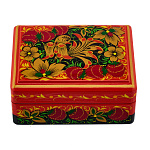 Шкатулка "Птица и рябина". Хохлома