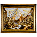 Картина янтарная "Пейзаж с водопадом" 60 х 80 см