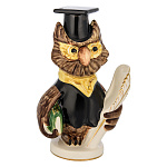 0068437 Скульптура "Филин ученый" выс. 18см керамика