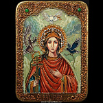 0026017/21*29см Икона подарочная "Св.Ирина Македонская"мор.дуб  в ПУ (RTI-675.m)