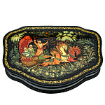 0061494-17*11 Лаковая миниатюра Палех ШКАТУЛКА "Тройка" Полянина