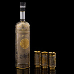 Питейный водочный набор на 3 персоны "Казахстан". Златоуст