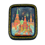 202218-11*9см  Лаковая миниатюра Палех ШКАТУЛКА "Москва" Бикина 