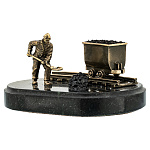 201984 Бронза Скульптура "Шахтер"змеевик (4.346)