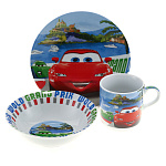  НАБОР детской посуды  3 предмета "ТАЧКИ" фарфор