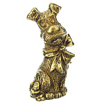 0048287 Микляихское литье Статуэтка "СОБАКА С БАНТОМ"  Ж-189