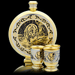 0053901 Златоуст Набор Охотника (фляжка, 3 рюмки охотничьих) NAO-0745