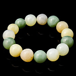 0058914 БРАСЛЕТ НЕФРИТОВЫЙ ШАРЫ Нефрит комбинированный 12мм