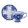 Чайная пара "Будничная". Гжель, фотография 1. Интернет-магазин ЛАВКА ПОДАРКОВ
