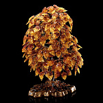 0066485-НП ДЕРЕВО ДЕНЕЖНОЕ ЯНТАРНОЕ  на подставке, выс. 62 см, шир. подставки26*34см