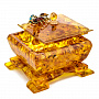 Шкатулка из янтаря квадратная "Скорпион", фотография 5. Интернет-магазин ЛАВКА ПОДАРКОВ