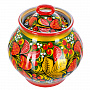 Сахарница "Клубника". Хохлома, фотография 1. Интернет-магазин ЛАВКА ПОДАРКОВ
