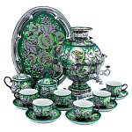 0069234 Самовар электрический с Сервизом на 6 перс "ЦВЕТЫ"5 л