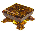 Шкатулка квадратная из янтаря