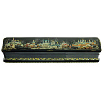 22202 Лаковая миниатюра Шкатулка "Суздаль" (АР Елкин В.А.) 20*4см (616-1)