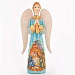 0025768-дудочка/34см  Скульптура из дерева "Ангел с дудочкой. Рождество"  34см 