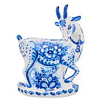 Статуэтка фарфоровая с росписью "Коза". Гжель