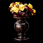 0055580-НП/3  Янтарь, Ваза Янтарь h=10см d=6см Сувенир "ЛИЛИИ В ВАЗЕ"  