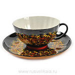 25796/ЧЕРНЫЙ ФОН  Хохлома ЧАЙНАЯ ПАРА В АССОРТИМЕНТЕ