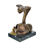 3811 Бронза патинированная Статуэтка Символ года 2025 ЗМЕЯ "Хранительница сокровищ" Змеевик 