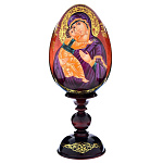 0017602/25см ЯЙЦО ПАСХАЛЬНОЕ с ликом Богоматери "Владимирская"(дерево, роспись)