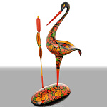 0018903 Хохлома Скульптура "ЦАПЛЯ"