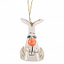 Фарфоровый колокольчик "Кролик Алкаш", фотография 1. Интернет-магазин ЛАВКА ПОДАРКОВ