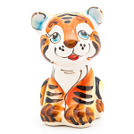 /цвет  Гжель Скульптура ТИГРЕНОК ТИШКА 9см в цвете N2