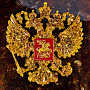 Панно настенное из янтаря "Герб РФ" 19х22 см, фотография 2. Интернет-магазин ЛАВКА ПОДАРКОВ