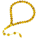 0073426 /23,2гр ЧЕТКИ ЯНТАРНЫЕ мусульманские 33 зерна (коньячный светлый)