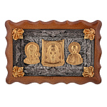 Икона автомобильная "Триптих". Гальванопластика 11х7,5 см