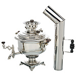 0074881/3,5 л КОМПЛЕКТ Самовар+труба "КАТУШКА" толстостен,никелирован,19 век